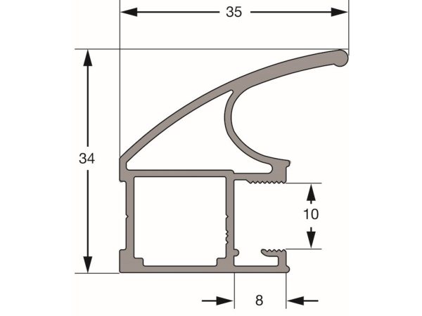 944.06.931 ADoor-10 maner vertical, Aluminiu, 2700mm