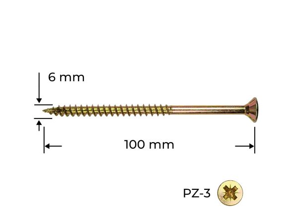 Surub Reisser 6.0 x 100 mm / 100 buc.