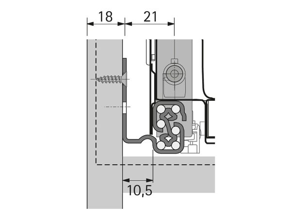 InnoTech Atira glisiera Quadro V6 silence P2O, 400 mm/ 30kg, 9243695-9243696