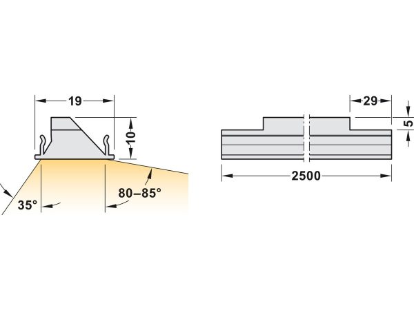 833.89.300 Difuzor cu lupa, plastic, 19x10/2500mm