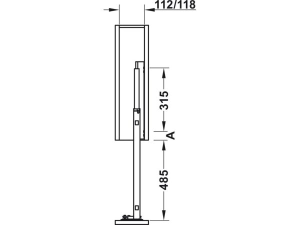 549.37.300 Cos Jolly Hafele Smart, extragere totala, corp 150mm, Antracit/Negru