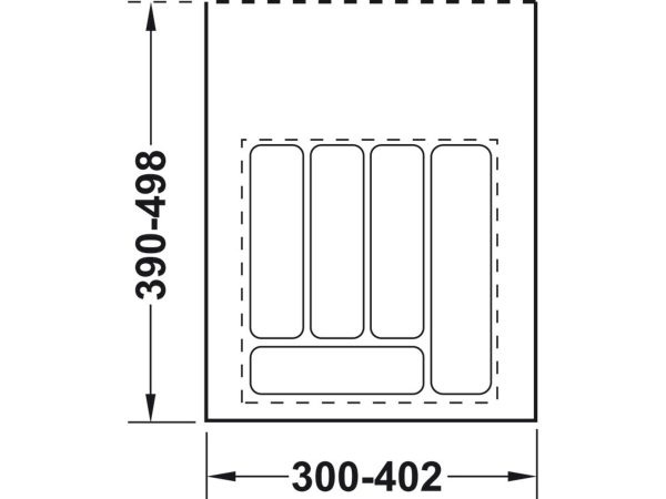 556.46.504 Suport tacamuri, universal, latime corp 400-450 mm, Gri