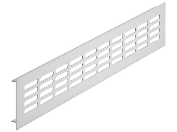 575.20.922 Grila de aerisire, patrata, bara cu striatii, cu fante, 300x80 mm, Argintiu