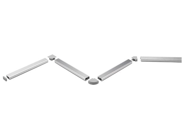 712.83.314 Profil antistrop dreptunghiular, 11x24 mm, din 2 piese, infoliat, 4000mm, Aluminiu periat