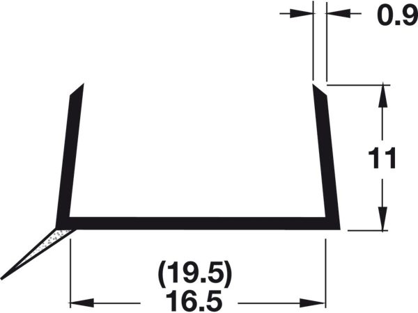 713.22.092 Profil protectie plinta Lemn/Pal/MDF, cu piesa de etansare, 2500 mm, Transparent