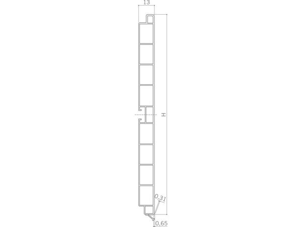 713.57.104 Plinta PVC cu garnitura coextrudata H=100mm, 4000 mm, Inox