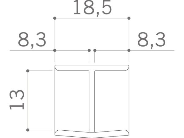 713.57.371 Element PVC imbinare tip H, 100mm, Negru mat