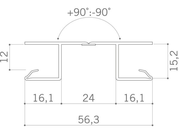 713.58.570 Element imbinare PVC multiunghi, H=120 mm, Alb mat