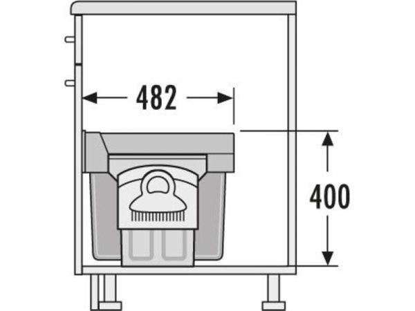 Cos gunoi selectiv, 3x10L, cu capac, Gri, 3666831