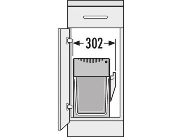 Cos gunoi selectiv, 3x10L, cu capac, Gri, 3666831