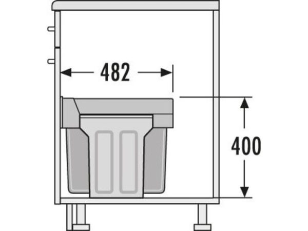 Cos gunoi selectiv, 3x10L, cu capac, Gri, 3666841