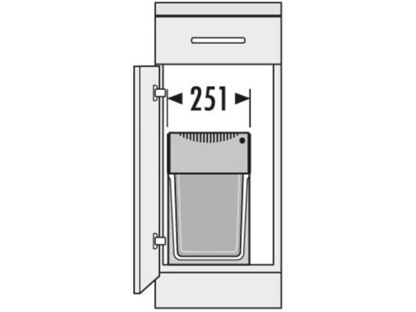 Cos gunoi selectiv, 3x10L, cu capac, Gri, 3666841