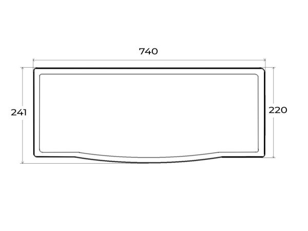 Tavita plastic pentru scurgator CROMINO-S, 800mm, Transparent